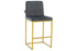 Karrige Bar Stool Hydro metal golden legs-velvet dark grey/CODE PAK029-000182