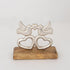 DEKOR BIRDS ON  HEARTS,  SILVER-NATURAL, 15x5x13cm / CODE  752-11604