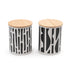 SET/2 Vazo kafe sheqer metalike with bamboo lid abstract 700 ml/code 1109-00047