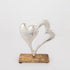 DEKOR, HEARTS ON A WOODEN BASE, WOOD-ALUMINIUM, SILVER-NATURAL, 18x5x22cm / CODE       752-285567