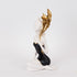 DEKOR,  SCULPTURE WOMAN  BLACK-WHITE-GOLD 15x11x43cm/ CODE 752-27196