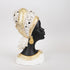 DEKOR,RESIN, FEMALE IN GOLD TURBAN, WHITE-BLACK-GOLD22x11.5x38.5cm/ CODE    752-27046