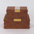 S/2 DECORATIVE BOX BROWN 25x15x10cm / 20x12x8cm/CODE 752-17081