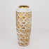 VAZOCERAMIC WHITE - GOLD 12.5x12.5x27.5cm/ CODE 752-20063