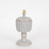VAZO WITH LID POLYRESIN GREY- GOLD 9x9x21cm/ CODE 752-21039