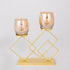SHADAN AMBER GLASS CUP METAL GOLD 2 POSITIONS 27x7.5x28.5cm/ CODE 752-24024