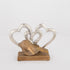 DEKORACION HEARTS & WOODEN BIRD WOOD-ALUMINIUM SILVER-NATURAL 23x5x17cm/CODE 752-28562