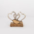 DEKORACION HEARTS & WOODEN BIRD WOOD-ALUMINIUM SILVER-NATURAL 18x5x14cm/CODE 752-28563