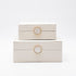 S/2 DECORATIVE BOX WOODEN WHITE 20x16x8cm/ 16x11x6cm/CODE 819-00326