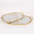 TABAKA METAL WITH GLASS GOLD - WHITE 40x25x6cm / CODE 819-01168B