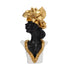FIGURINE WOMAN WITH FLOWER BLACK - WHITE- GOLD 12x8x23.5cm / CODE 819-01198