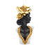 FIGURINE WOMAN WITH FLOWER BLACK - WHITE- GOLD 15x9x31.5cm / CODE 819-01199