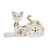 DEKOR CAT WHITE-GOLD 20.5x6.5x13cm/ CODE 819-01215