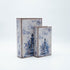 S/2 KUTI WOODEN WHITE - LIGHT BLUE 27x18x7cm / 21x13x5cm/CODE 819-01362