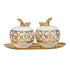 DEKORACION S/2 APPLE CERAMIC WHITE-GOLD 23x9.5x11.5cm /CODE 819-01509