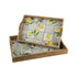 TABAKA WOODEN WITH LEMONS YELLOW - LIGHT BLUE - WHITE 36x26x5.5cm /CODE 819-01528B