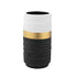 VAZO CERAMIC BLACK - WHITE - GOLD 12x12x23cm / CODE 819-01865