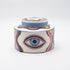 VAZO  CERAMIC WHITE WITH BLUE EYES 16x16x12.3cm/ CODE 819-00194