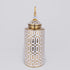 VAZO  CERAMIC - WHITE - GOLD 16.9x16.9x45.7cm/ CODE 752-20358