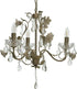 NDRICUES METAL CHANDELIER W/3 LIGHTS CHAMPAGNE/CLEAR 50X50X50CM/CODE 3-10-048-0016