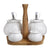 MBAJTESE VAJ/UTHULL S/4PORCELAIN OIL/VINEGAR/SALT/PEPPER SET 20X17X17CM/CODE 6-60-476-0004