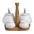 MBAJTESE VAJ/UTHULL S/4PORCELAIN OIL/VINEGAR/SALT/PEPPER SET 20X17X17CM/CODE 6-60-476-0004