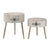 SET TAVOLINA S/2 METAL/WOODEN SIDE TABLE WHITE/NATURAL Φ50Χ60 CODE 3-50-493-0018