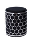 STOL VELVET OTTOMAN BLACK/SILVER D36Χ43CM/CODE 3-50-512-0054