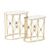 SET TAVOLINA S/2 METAL SIDE TABLE W/MIRROR GOLD 60Χ35Χ60 CODE 3-50-698-0004