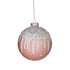 DEKOR PEME S/4 GLASS XMAS BALL PINK/WHITE Φ10CM/CODE 2-70-890-0215