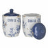 VAZO KAFE SHEQER S/2 PORCELAIN COFFEE/SUGAR JAR WHITE/BLUE Φ12Χ17 / CODE 3-60-931-0201