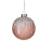 DEKOR PEME S/6 GLASS XMAS BALL PINK/WHITE Φ8CM/CODE 2-70-890-0214