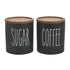 VAZO KAFE SHEQER S/2 PORCELAIN COFFEE/SUGAR JAR BLACK 700CC D11X13 / CODE 3-60-931-0174