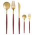 SET LUGE THIKA PIRUNJ S/30 METALLIC CUTLERY RED/GOLD "KOLORA"/ CODE 7-60-394-0020