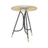 TAVOLINE E VOGEL METAL/GLASS TABLE GOLD/BLACK D50Χ60 /  CODE 3-50-698-0017