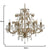 NDRICUES METAL CHANDELIER W/8 LIGHTS CHAMPAGNE/CLEAR 60X60X55CM/CODE 3-10-048-0014