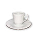 SET FILXHAN 6 COPE COFFEE CUP/SAUCER REGINA PLATINE/CODE SET53.001.17PL