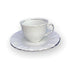 SET FILXHANE 6 COPE TEA CUP/SAUCER JASMINE PLATINE /CODE SET29.001.16PL