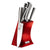 SET THIKASH 6 pcs knife set with stand, burgundy/CODE BH/2450